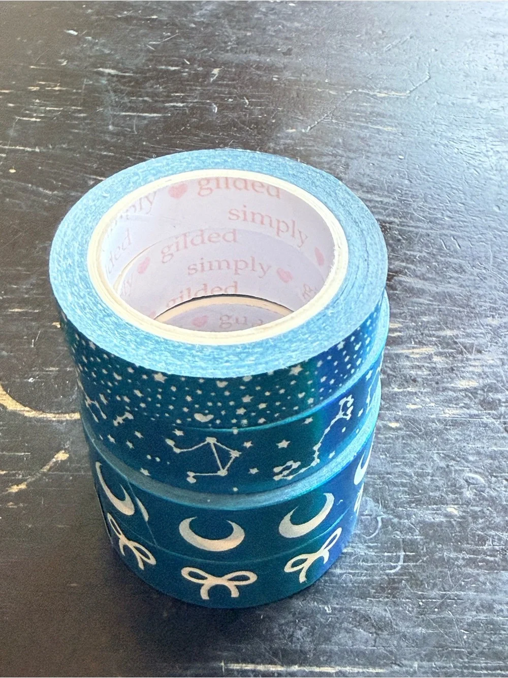 Simply Gilded Blue Celestial Washi Tape Set - Moon & Constellation Designs